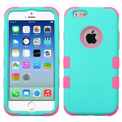 Rubberized Teal Green/Electric Pink TUFF Hybrid Phone Protector Cover [Military-Grade Certified]